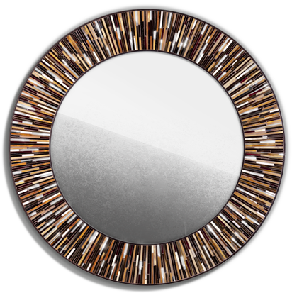 Contemporary Brown Light Mirror Roulette